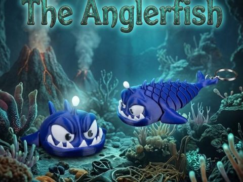 Glow in the Dark Angler Fish Articulated Keychain