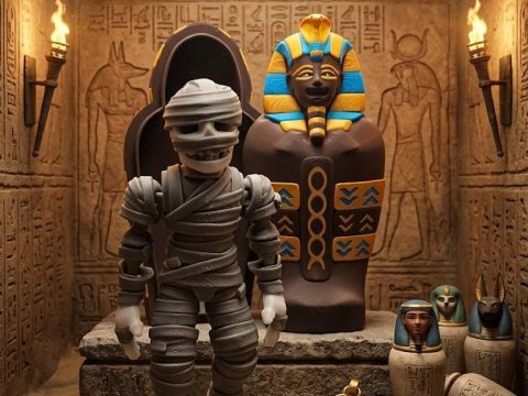 Glow-in-the-Dark Ancient Egypt Mummy & Sarcophagus Set
