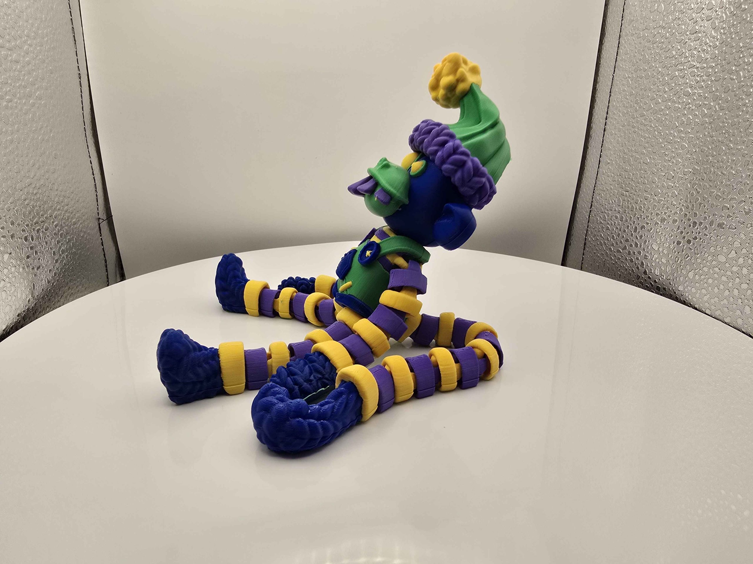 Articulated Spooky Sock Monkey Figurine - Print-Infused Halloween Decor, Desk Decor, Shelf Statue, Ideal Gift for Gaming Setups Enthusiasts with Spooky Charm