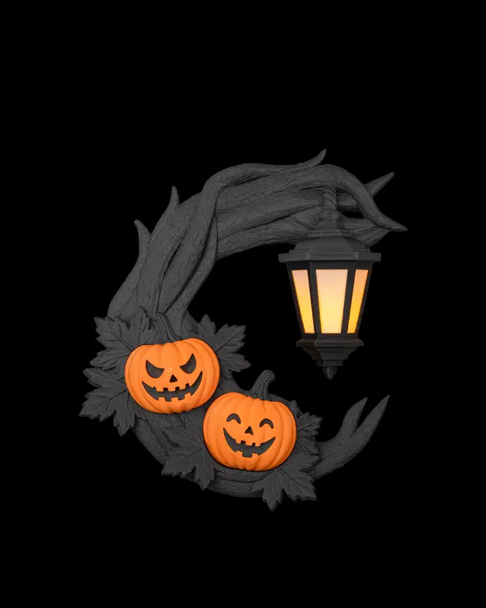 Crescent Moon Halloween Wreath