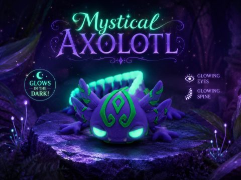 Glow-in-the-Dark Articulated Axolotl