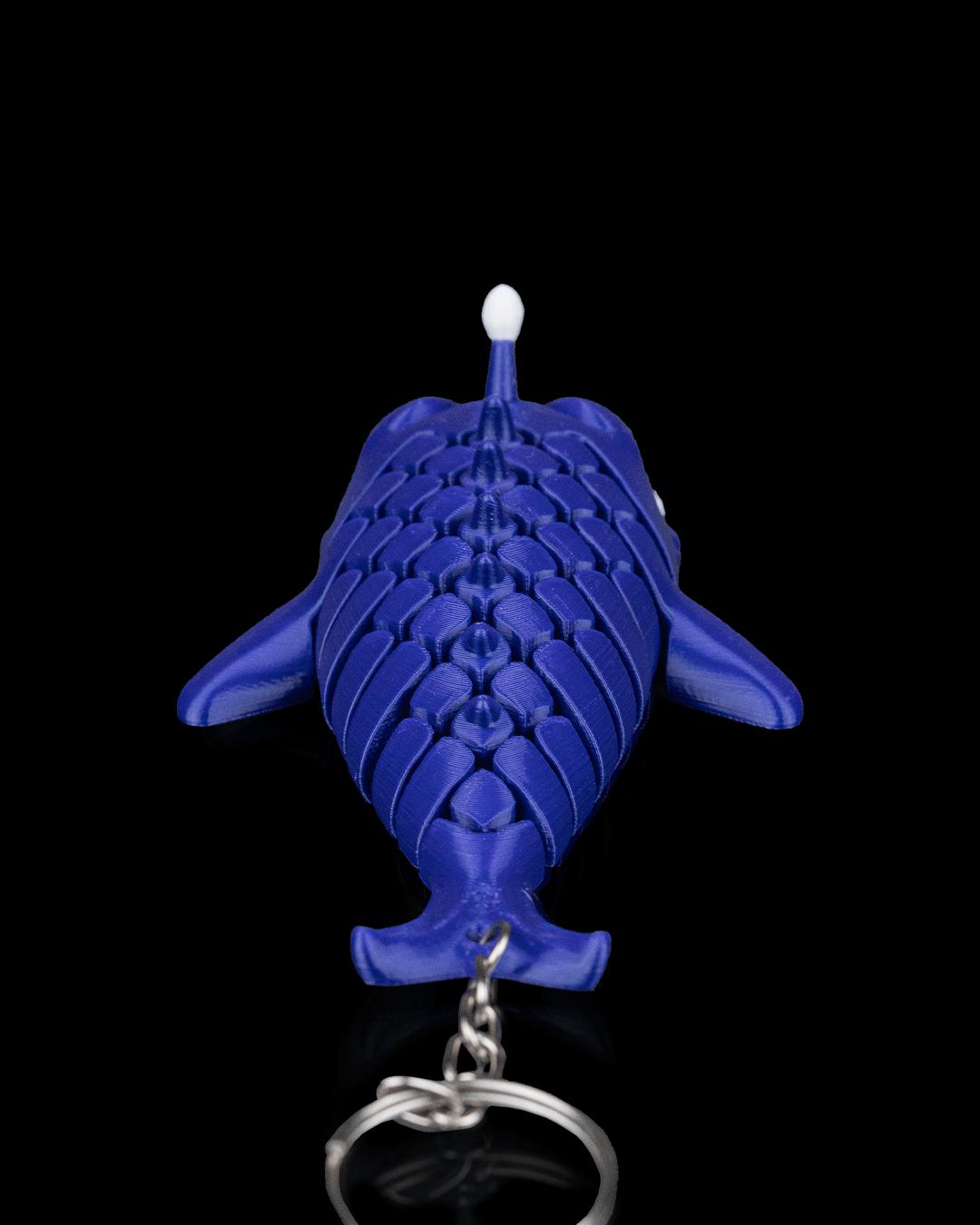 Glow in the Dark Fish Shape Articulated Figure Keychain Clip - 3D Printer-Made, 8x6cm, Durable Flexible Body, Animal Print Marine Animal Unisex Adult Fidget Toy Everyday Gift Fashion Accessory Bag Charm