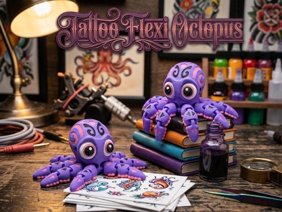 3D Printed Smooth Articulated Octopus Statue - 31cm Nautical Fantasy Decor, Flexible Tentacles Flexi Figurine, Desk Centerpiece, Ideal Gift for Home Enthusiasts