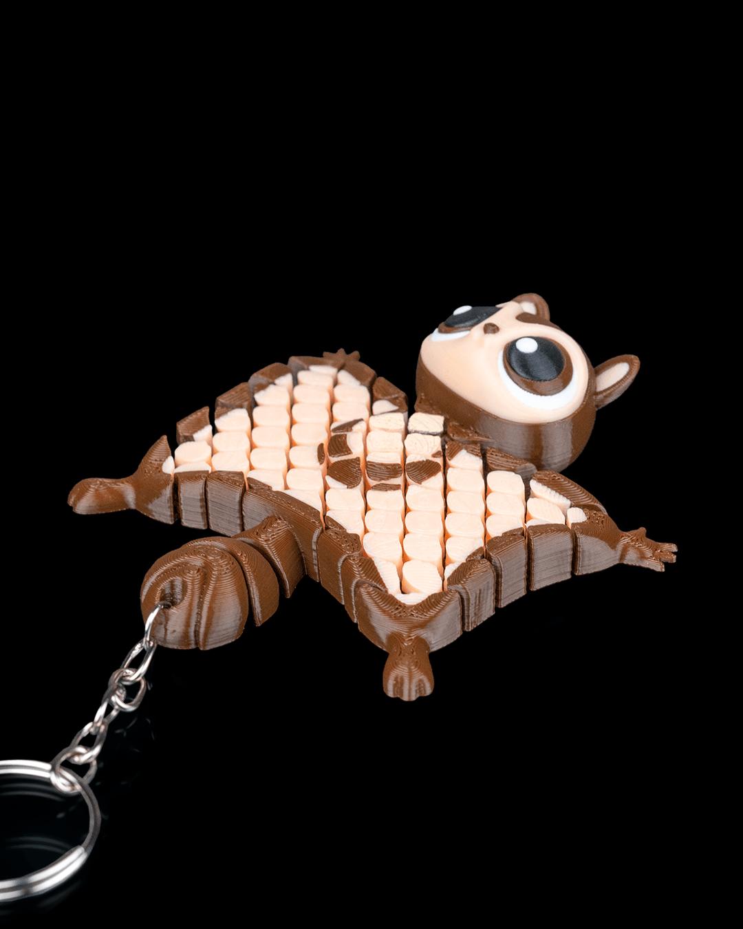 Merle the Flying Squirrel Cute Accessories Mesh Flexi Keychain, Fashion Costume Jewelry Accessory