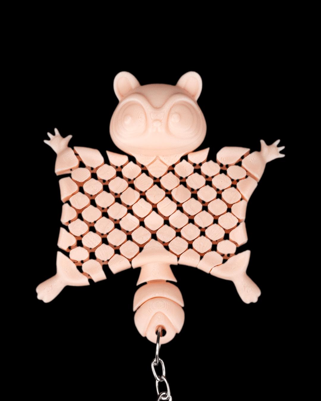Merle the Flying Squirrel Cute Accessories Mesh Flexi Keychain, Fashion Costume Jewelry Accessory
