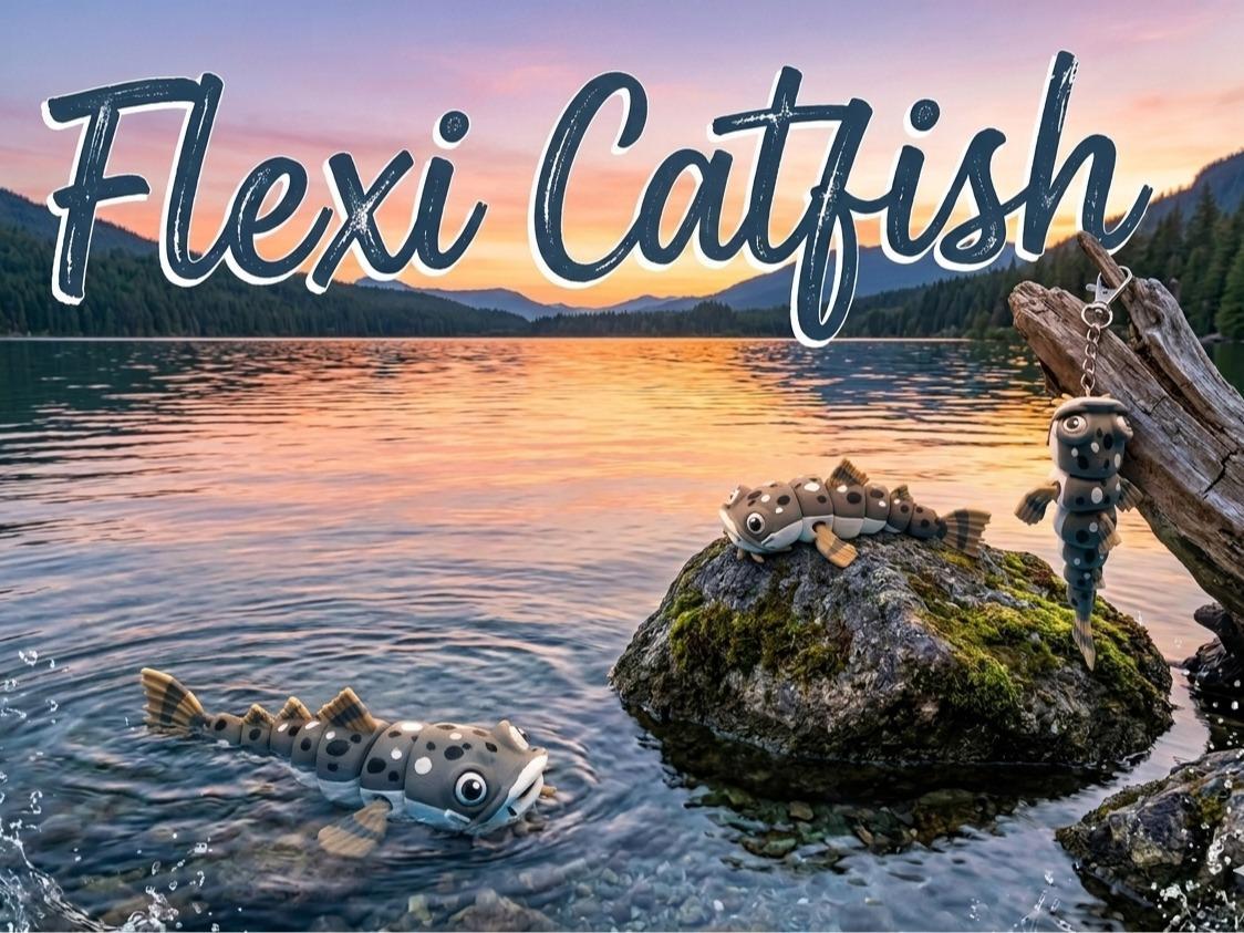 Flexi Catfish Keychain - 3D Flexible Bendable Animal Charms Keychain, 10x5x2.5 cm Fashion Costume Jewelry Accessory